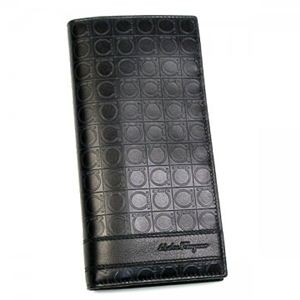 【2013年8月31日まで期間限定値下げ】Ferragamo（フェラガモ） 長財布 MENS SLG GAMMA 668744 433448 NERO
