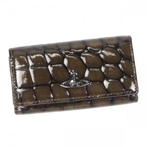【2013年7月31日まで期間限定値下げ】Vivienne Westwood（ヴィヴィアンウエストウッド） キーケース STRIPY CROC 32324 DARK BROWN