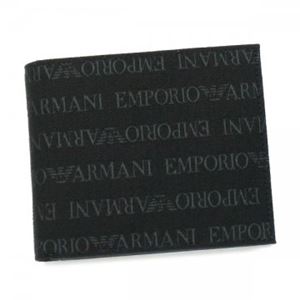 EMPORIO ARMANI（エンポリオアルマーニ） 二つ折り財布（小銭入れ付） YCF04 YEM122 88001 NERO／NERO