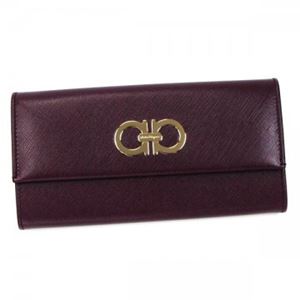 【2013年8月31日まで期間限定値下げ】Ferragamo(フェラガモ) 長財布 GANCINI ICONA VITTEL 227121 549867 BAROLO