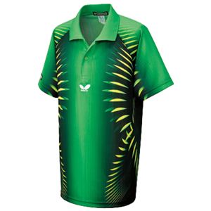 バタフライ（Butterfly） 43860 マクセルス・シャツ 【卓球ウエア／男女共通モデル】 グリーン SS