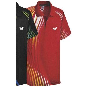 バタフライ(Butterfly) 43990 クリアルディ・シャツ 【卓球ウエア/男女共通モデル】 レッド S