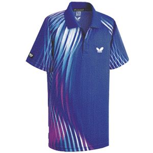 バタフライ（Butterfly） 43990 クリアルディ・シャツ 【卓球ウエア／男女共通モデル】 ブルー 3S