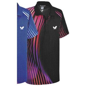 バタフライ(Butterfly) 43990 クリアルディ・シャツ 【卓球ウエア/男女共通モデル】 ブラック×ピンク L