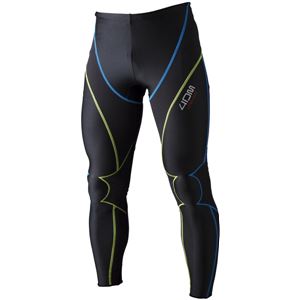 4DM(フォーディーエム) メンズ ロングタイツ ブラック×ライム XO