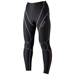 4DM(フォーディーエム) レディース ロングタイツ ブラック×ラベンダー M