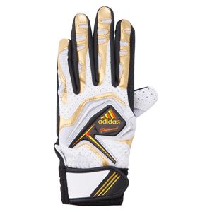 アディダスジャパン adidas(アディダス) adidas Professional バッティンググローブJr(両手用) DO245 ホワイト×メタリックゴールド S(16~17cm)