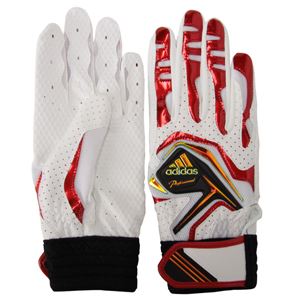 アディダスジャパン adidas（アディダス） adidas Professional バッティンググローブJr（両手用） DO245 ホワイト×ユニバーシティレッド M（18～19cm）