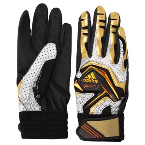 アディダスジャパン adidas（アディダス） adidas Professional バッティンググローブJr（両手用） DO245 メタリックシルバー×メタリックゴールド M（18～19cm）