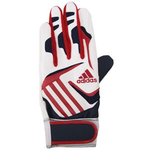 アディダスジャパン adidas（アディダス） バッティンググローブ Basic DO246 ホワイト×ユニバーシティレッド 左手用（22～23cm） 【2個セット】