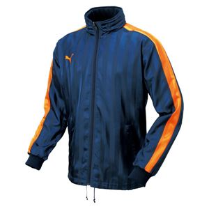 PUMA（プーマ） ウインドブレーカージャケット（裏起毛トリコット） 864234 ネイビー×オレンジ M