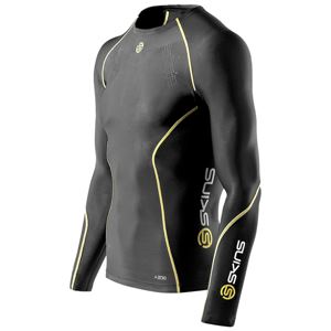 SKINS（スキンズ） A200 メンズ ロングスリーブトップ ブラック／イエロー M J60052005D