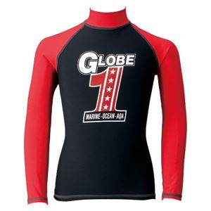 鬼怒川 AQA（アクア） UV DRY ラッシュガード ロング ジュニア KW4422H ブラック×レッド 130