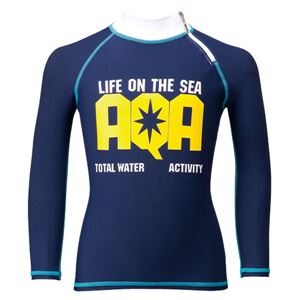 鬼怒川 AQA（アクア） UV DRY ラッシュガード ロング ジュニア KW4422H ネイビー×ホワイト 100