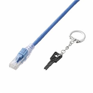 エレコム ロック付きLANケーブル（Cat5E、ロック解除キー付き） LD-CTLK／BU05