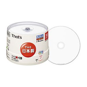 太陽誘電 That's DVD-R DL データ用 ワイドタイプ プリンタブル白 DR-85WWY50BA