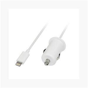 グリーンハウス MFI認証Lightningシガーソケット 2.4Aモデル ホワイト GH-ALTCCB-WH