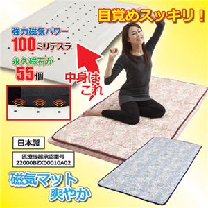 リライ 磁気マット 爽やか 花柄ブルー 8093452