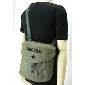 スイス軍放出 ガスマスクショルダーバック BS070NN ソルト&ペッパー 【デットストック】【未使用】