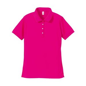 レディースＵＶカット吸汗速乾ドライＸライン半袖ポロシャツ CB1260 トロピカルピンク Mサイズ