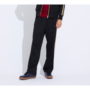 ライン入りジャージロングパンツ　CB1795　ブラック/ホワイト/レッド　XS