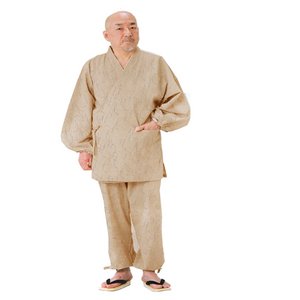 紬（つむぎ）織作務衣 141-1903R  濃緑無地　M