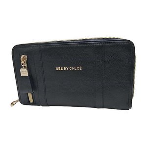 SEE BY CHLOE(シーバイクロエ)7370P42001 ラウンドジップ長財布 ブラック
