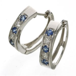 サファイヤダイヤモンドピアス 初夏先取り♪サファイヤダイヤモンドピアス