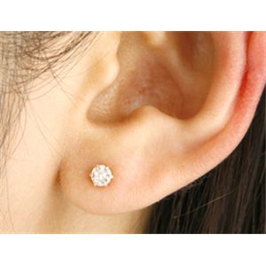 K18WG/PG ダイヤ0.4ctピアス K18ピンクゴールド 0.4ctダイヤピアス