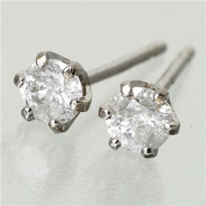 PT900 計0.2ctダイヤモンド一粒ピアス 150809 Pt900 ダイヤ0.2ctピアス 