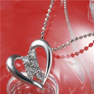 PT100 ハートプラチナ0.2ctダイヤモンドネックレス