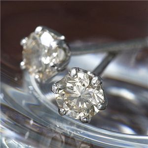 0.3ct シャンパンダイヤモンドピアス 存在感キラリ☆0.3ct シャンパンダイヤモンドピアス 