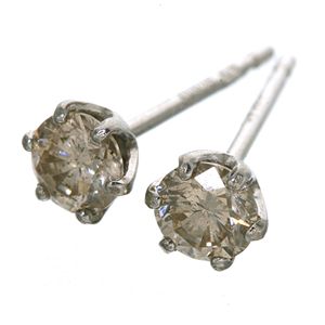 0.3ct シャンパンダイヤモンドピアス 存在感キラリ☆0.3ct シャンパンダイヤモンドピアス 
