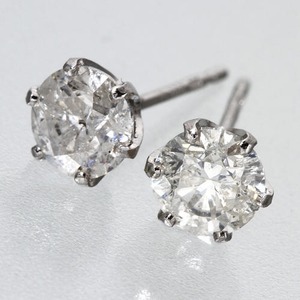 Pt900 大粒0.7ctダイヤピアス(鑑別付) プラチナ900 0.7カラット　一粒ダイヤピアス(鑑別書付) 