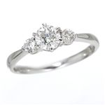 K18ホワイトゴールド0.7ct ダイヤリング 指輪 キャッスルリング 9号