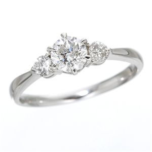K18ホワイトゴールド0.7ct ダイヤモンドキャッスルリング 17号