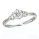 K18ホワイトゴールド0.7ct ダイヤモンドキャッスルリング 17号