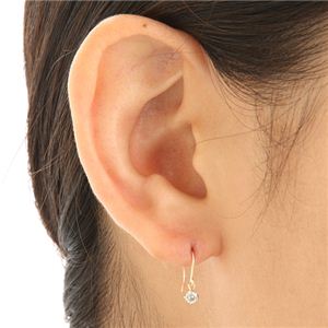 K18ピンクゴールド 0.2ctダイヤモンドフックピアス 