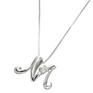 ダイヤイニシャルペンダント ホワイトゴールド M