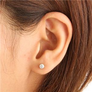 K18ホワイトゴールド 0.5ctダイヤモンドピアス 