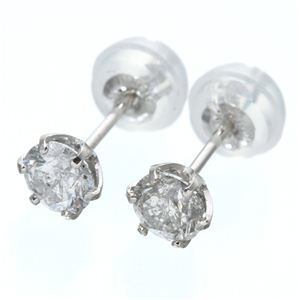 K18ホワイトゴールド 0.5ctダイヤモンドピアス 