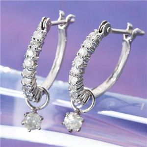 合計0.3ctダイヤモンドエタニティピアス チャーム付き 