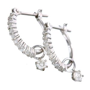 合計0.3ctダイヤモンドエタニティピアス チャーム付き 