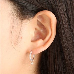 合計0.3ctダイヤモンドエタニティピアス チャーム付き 