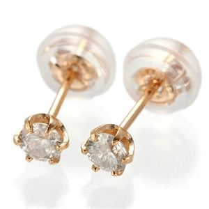 K18 PG0.2ct ダイヤモンドピアス 