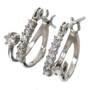 K10WG（ホワイトゴールド） ダイヤ計0.1ctエタニティピアス 