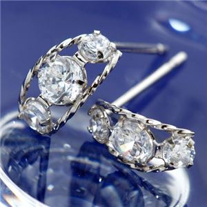 Pt900ローブダイヤモンドピアス