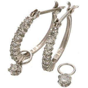 ダイヤハーフエタニティ計0.3ctピアス SILVER