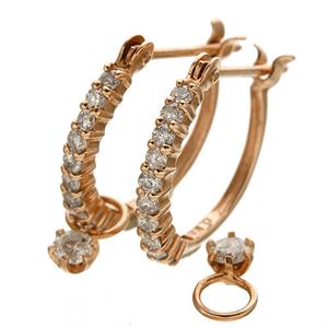 ダイヤハーフエタニティ計0.3ctピアス PINKGOLD