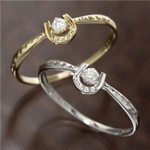 K10馬蹄ダイヤモンドリング ホワイトゴールド 15号